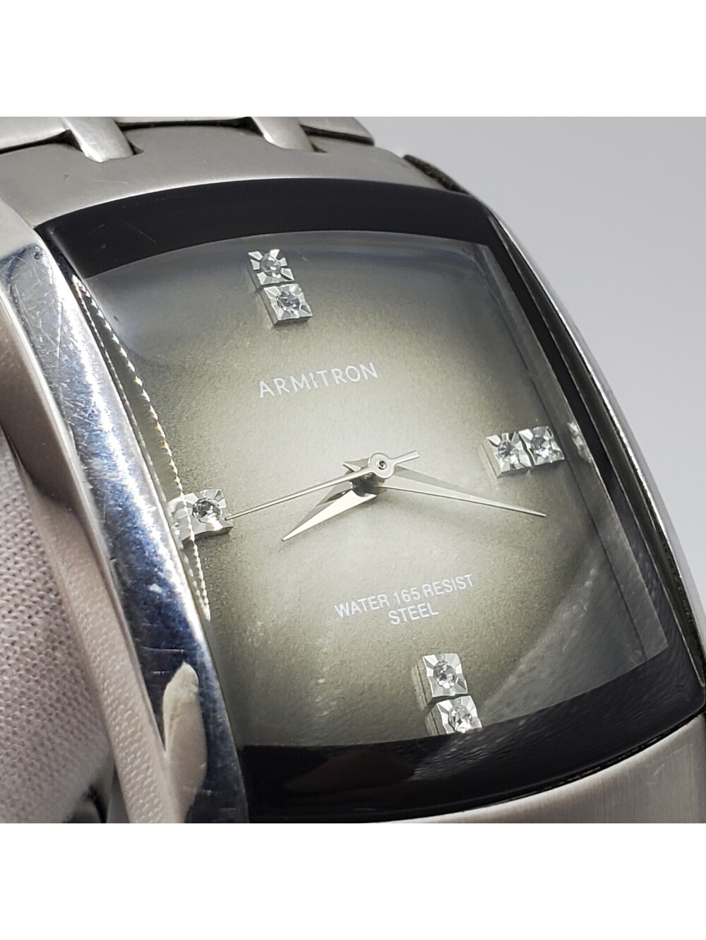 Armitron Quartz Mens Watch 33mm Rectangle Silver Tone New Battery - Picture 8 of 15